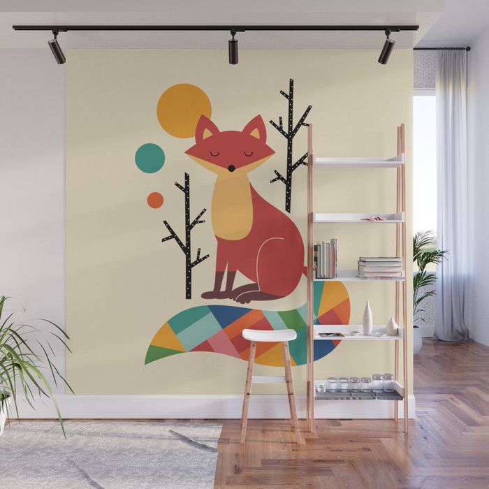 Rainbow Fox Wall Mural Gallery Image 1