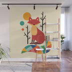 Rainbow Fox Wall Mural Gallery Image 1