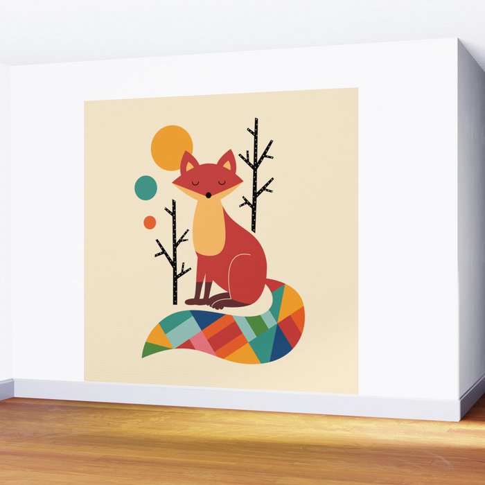 Rainbow Fox Wall Mural Gallery Image 2