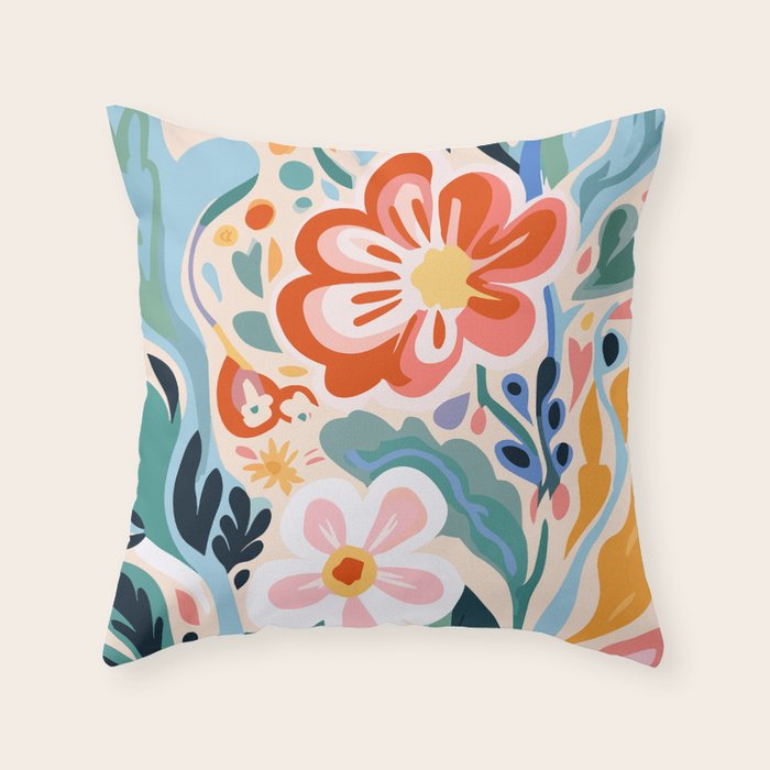 Los Angeles Flower Market Throw Pillow Gallery Image 6
