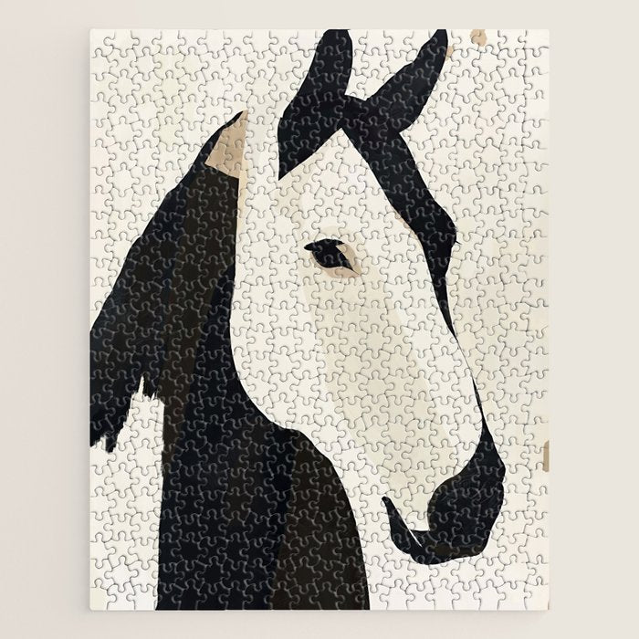 Horse in Black and White Jigsaw Puzzle Gallery Image 1
