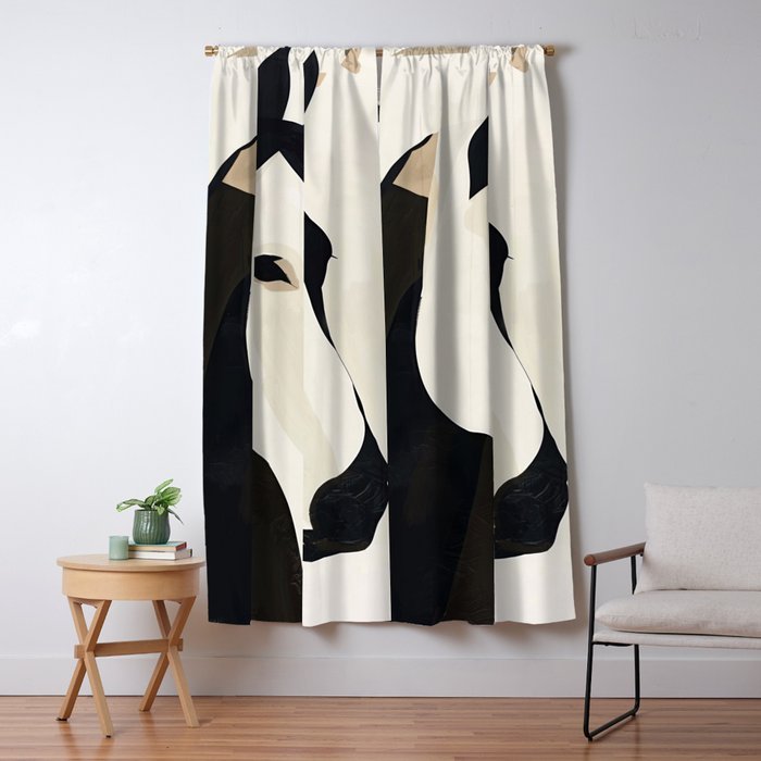 Horse in Black and White Window Curtain Gallery Image 5