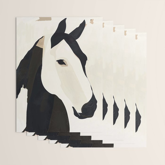 Horse in Black and White Wrapping Paper Gallery Image 3