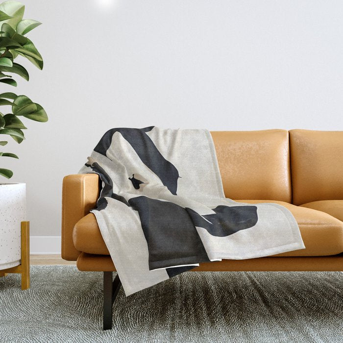 Horse in Black and White Throw Blanket Gallery Image 1