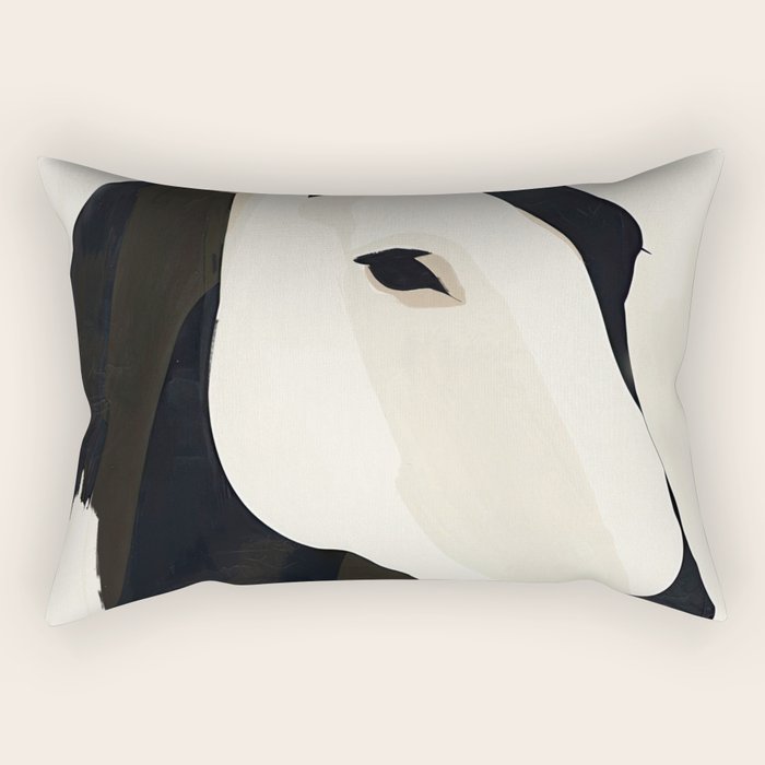 Horse in Black and White Rectangular Pillow Gallery Image 1
