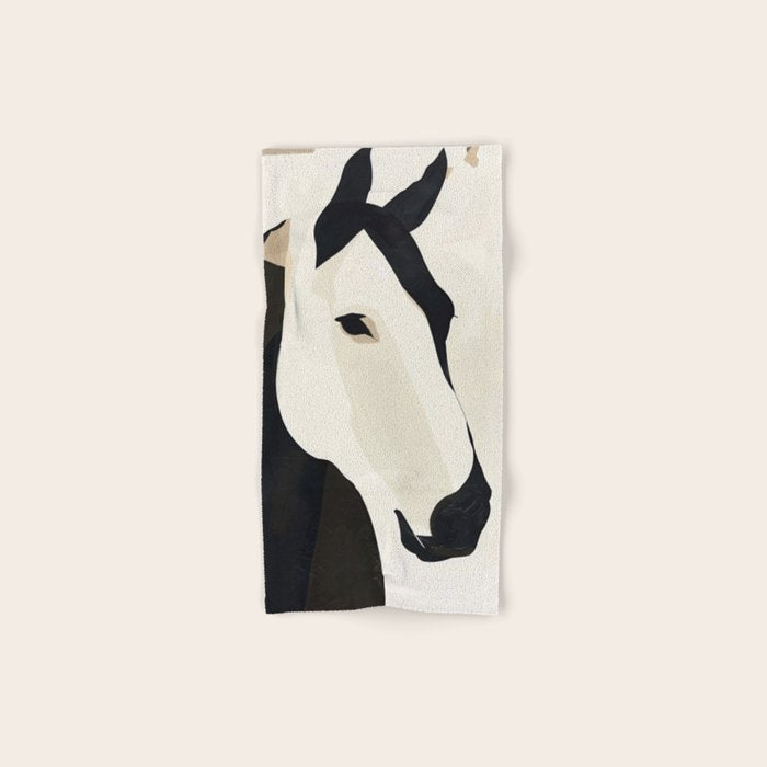 Horse in Black and White Bath Towel Gallery Image 1