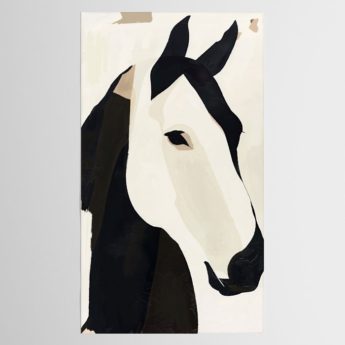Horse in Black and White Tablecloth Gallery Image 2