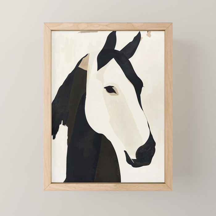 Horse in Black and White Mini Art Print Gallery Image 1