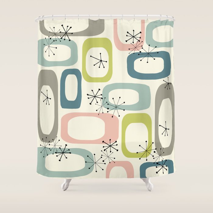 Mid Century Modern Shapes #society6 #buyart Shower Curtain Gallery Image 1