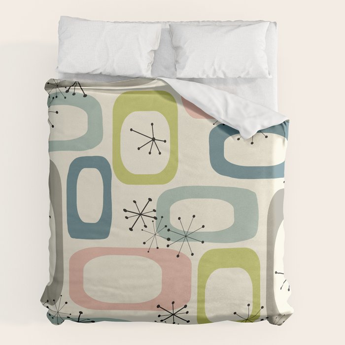 Mid Century Modern Shapes #society6 #buyart Duvet Cover Gallery Image 2