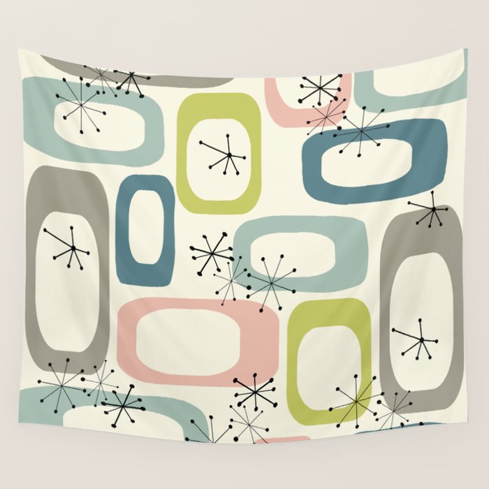 Mid Century Modern Shapes #society6 #buyart Wall Tapestry Gallery Image 4