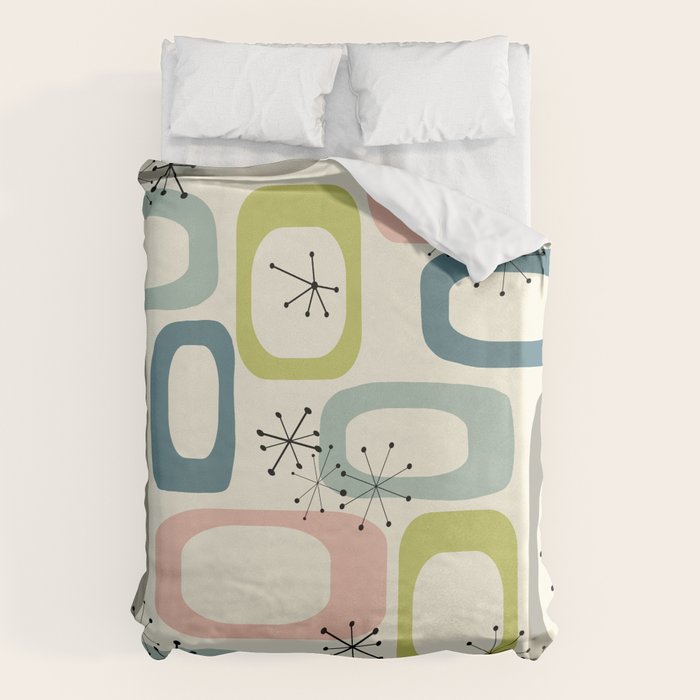 Mid Century Modern Shapes #society6 #buyart Duvet Cover Gallery Image 1