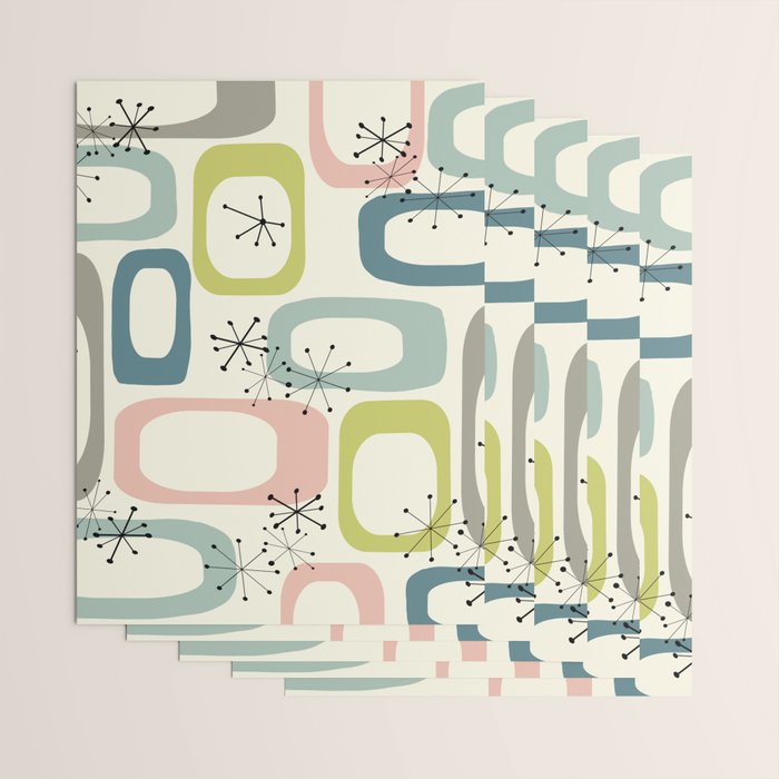 Mid Century Modern Shapes #society6 #buyart Wrapping Paper Gallery Image 3