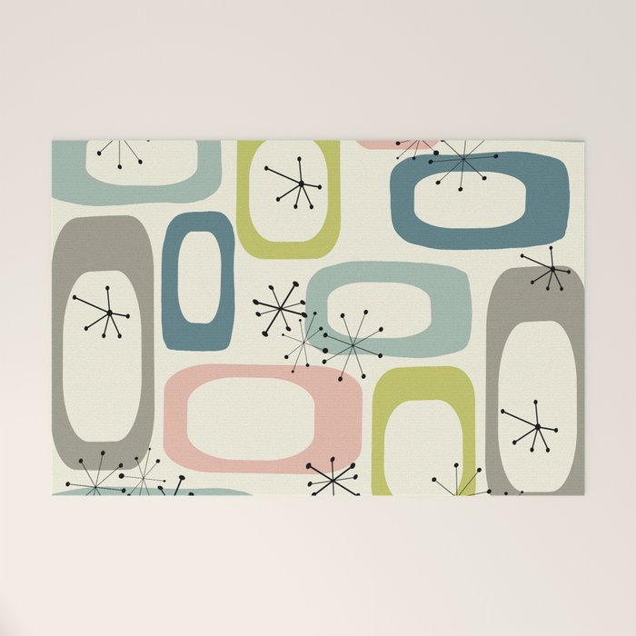 Mid Century Modern Shapes #society6 #buyart Welcome Mat Gallery Image 1