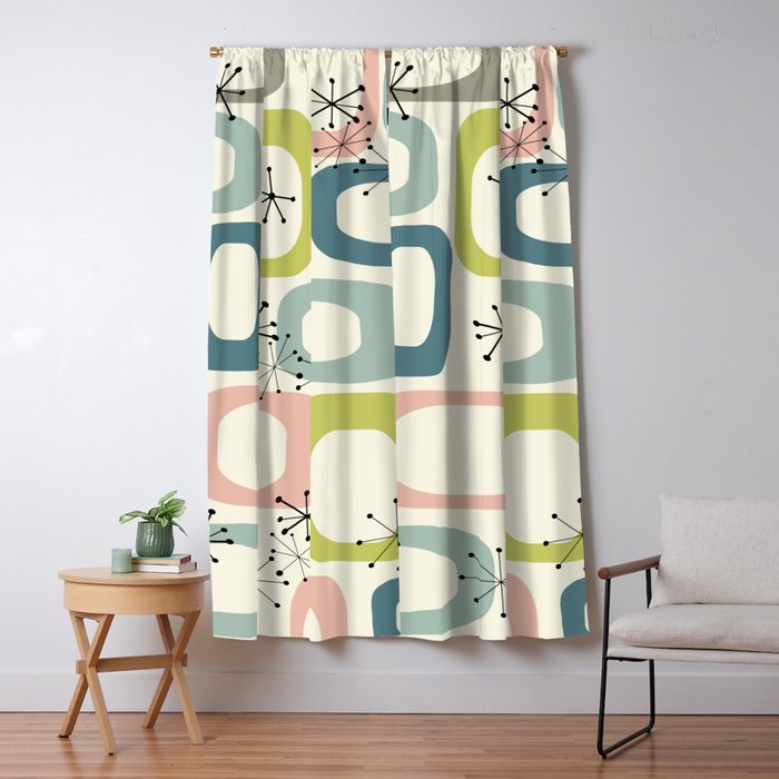 Mid Century Modern Shapes #society6 #buyart Window Curtain Gallery Image 1