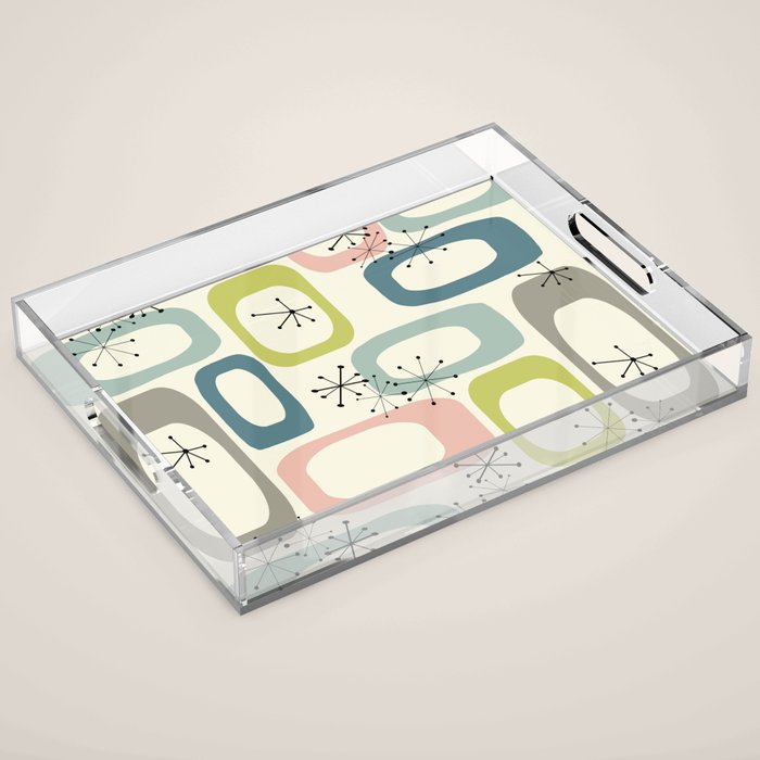 Mid Century Modern Shapes #society6 #buyart Acrylic Tray Gallery Image 1