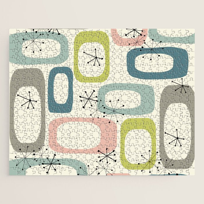 Mid Century Modern Shapes #society6 #buyart Jigsaw Puzzle Gallery Image 1