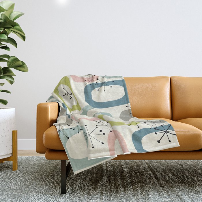 Mid Century Modern Shapes #society6 #buyart Throw Blanket Gallery Image 1