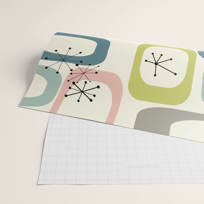 Mid Century Modern Shapes #society6 #buyart Wrapping Paper Gallery Image 2