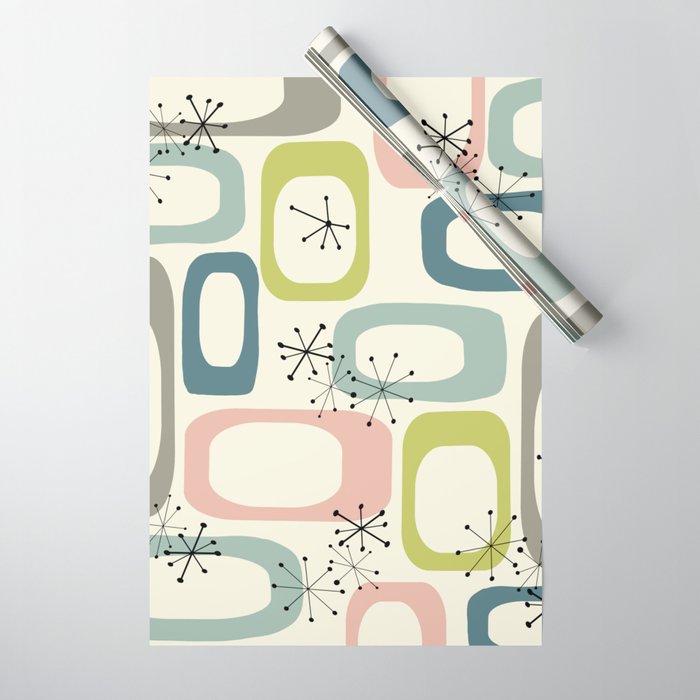 Mid Century Modern Shapes #society6 #buyart Wrapping Paper Gallery Image 1
