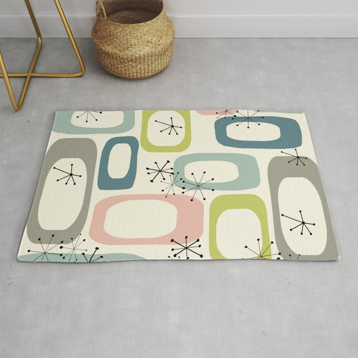 Mid Century Modern Shapes #society6 #buyart Rug Gallery Image 1