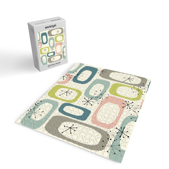 Mid Century Modern Shapes #society6 #buyart Jigsaw Puzzle Gallery Image 2
