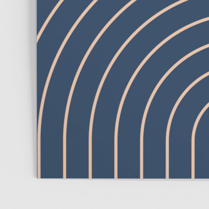 Geometric Lines in Orange and Navy Blue 2 (Sun and Rainbow Abstract) Poster Gallery Image 3