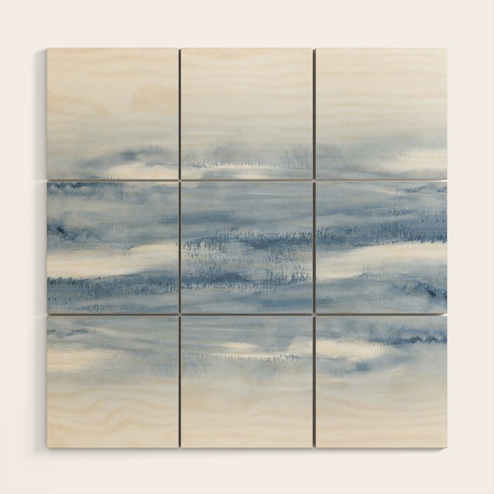 Watercolour Abstract Clouds Wood Wall Art Gallery Image 1