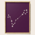 Pisces Zodiac Star Constellation Line Art Plum Purple Serving Tray Gallery Image 1