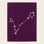 Pisces Zodiac Star Constellation Line Art Plum Purple Poster Gallery Image 4