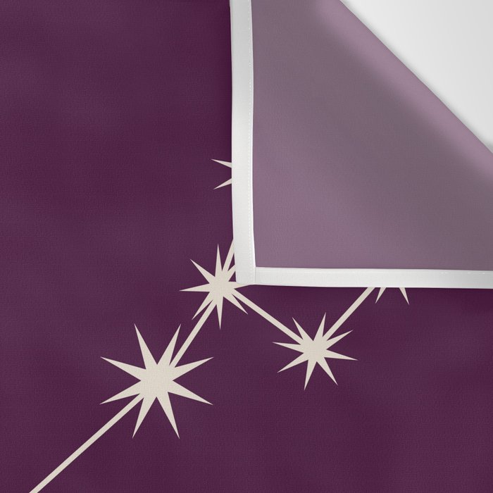 Pisces Zodiac Star Constellation Line Art Plum Purple Wall Tapestry Gallery Image 3