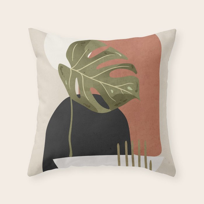 Tropical Leaf- Abstract Art 7 Throw Pillow Gallery Image 6