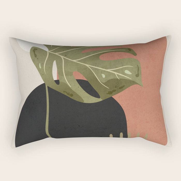 Tropical Leaf- Abstract Art 7 Rectangular Pillow Gallery Image 2