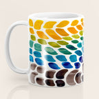 Colorful Rainbow Watercolor Organic Patterns Natural Shapes Playful Art Mid Century Modern Tribal Ar Coffee Mug Gallery Image 3
