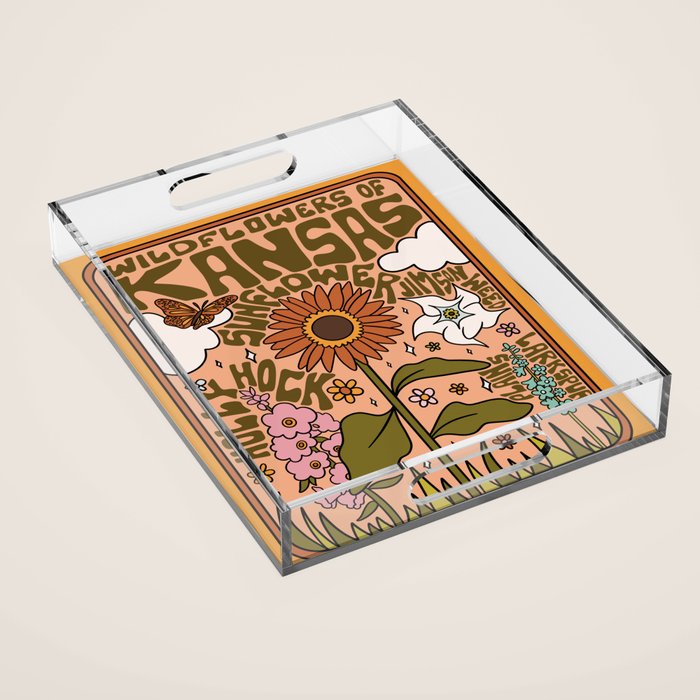 Kansas Wildflowers Acrylic Tray Gallery Image 1
