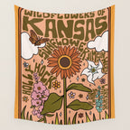 Kansas Wildflowers Wall Tapestry Gallery Image 4