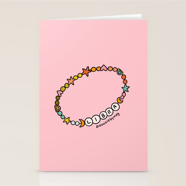 Libra Friendship Bracelet Stationery Card Gallery Image 1