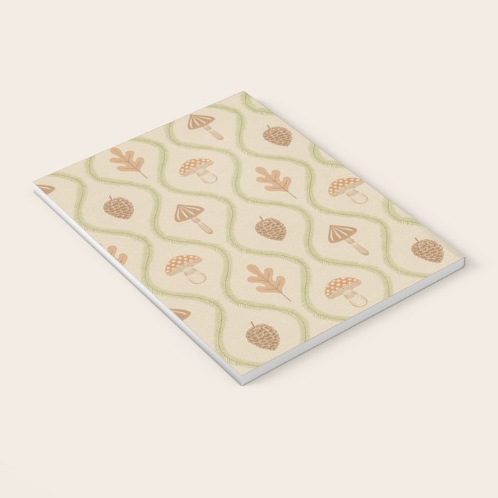Vintage Pinecone Mushroom Forest Leaves Ogee Notebook Gallery Image 3