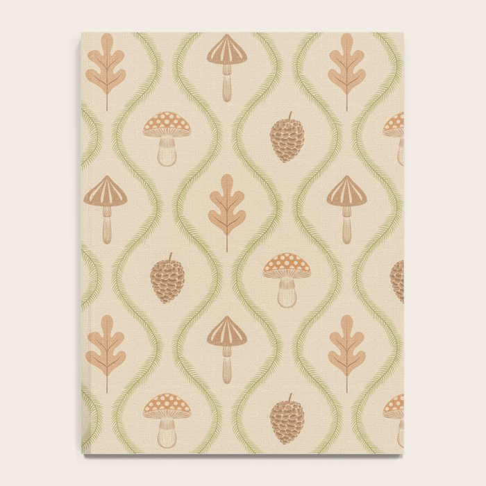Vintage Pinecone Mushroom Forest Leaves Ogee Notebook Gallery Image 4