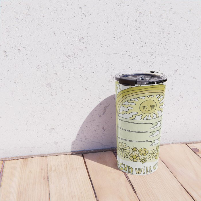 the sun will come up // retro surf art by surfy birdy Travel Mug Gallery Image 4