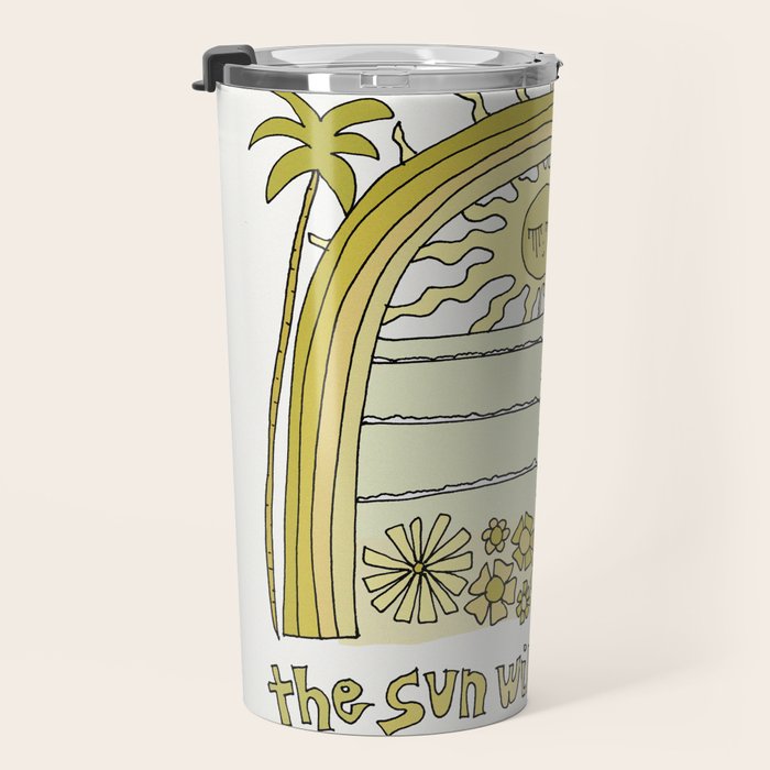the sun will come up // retro surf art by surfy birdy Travel Mug Gallery Image 3