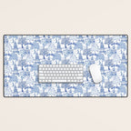 Pagoda Forest Blue and White Desk Mat Gallery Image 1