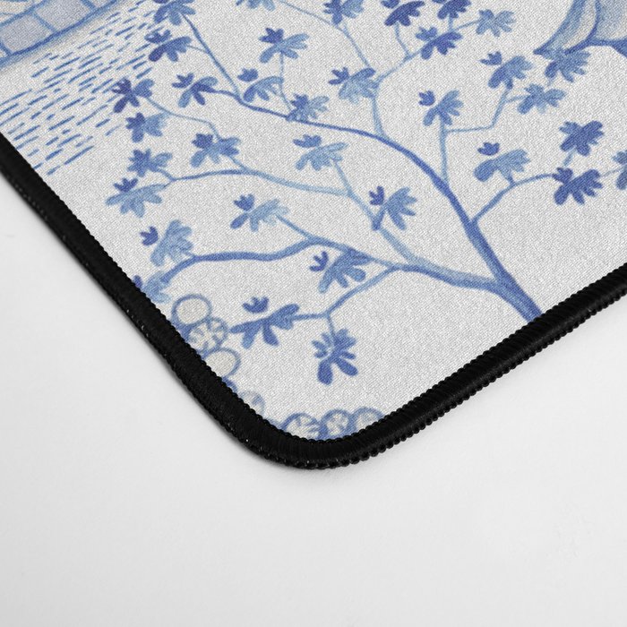 Pagoda Forest Blue and White Desk Mat Gallery Image 4
