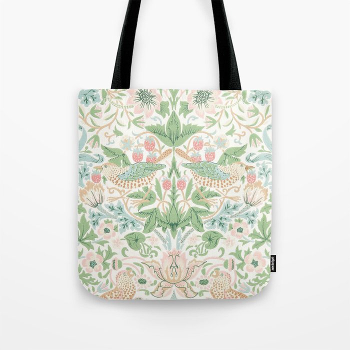 William Morris Strawberry Thief Cochineal Willow Tote Bag Gallery Image 1