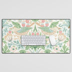 William Morris Strawberry Thief Cochineal Willow Desk Mat Gallery Image 1