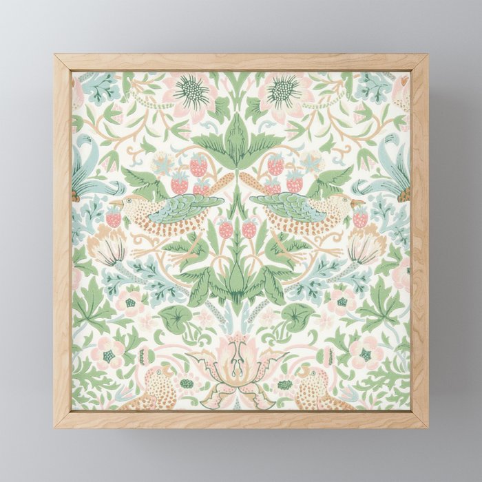 William Morris Strawberry Thief Cochineal Willow Mini Art Print Gallery Image 1