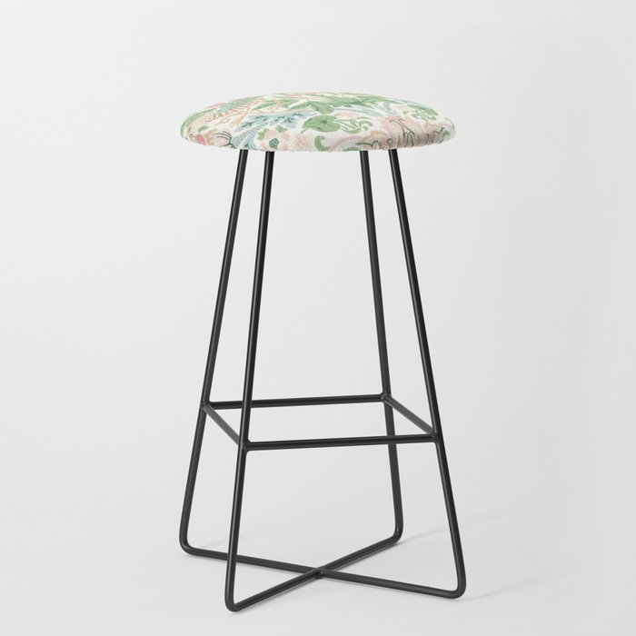 William Morris Strawberry Thief Cochineal Willow Stool Gallery Image 1
