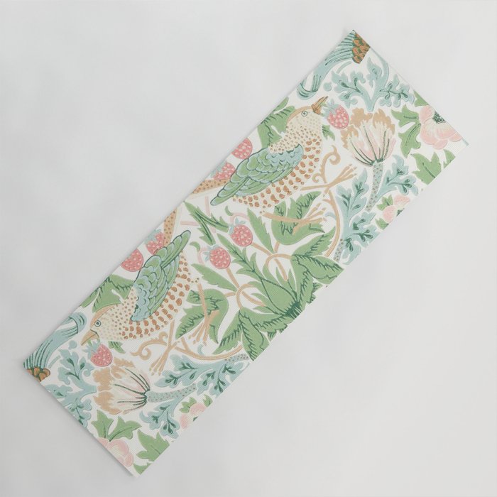 William Morris Strawberry Thief Cochineal Willow Yoga Mat Gallery Image 1