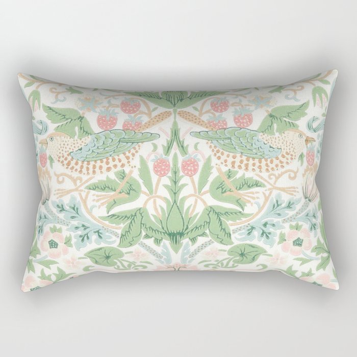 William Morris Strawberry Thief Cochineal Willow Rectangular Pillow Gallery Image 1