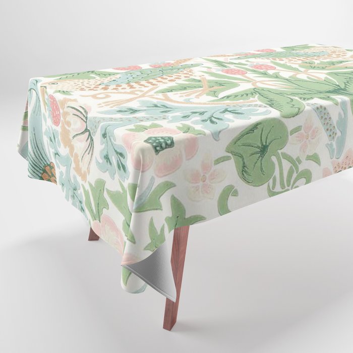 William Morris Strawberry Thief Cochineal Willow Tablecloth Gallery Image 1